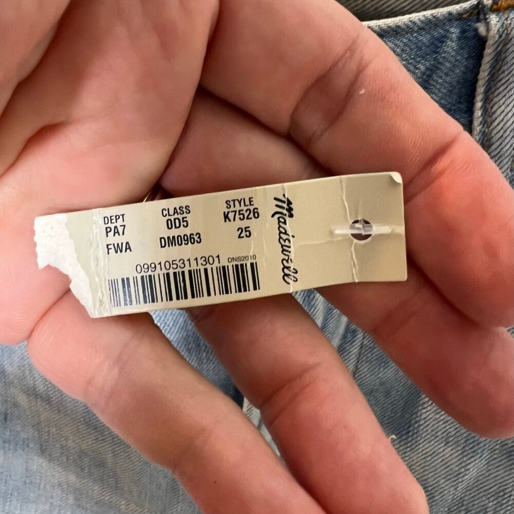 Madewell Womens $128 Curvy Perfect Vintage Jean Fitzgerald Wash Size 25 K7526 - Picture 7 of 8